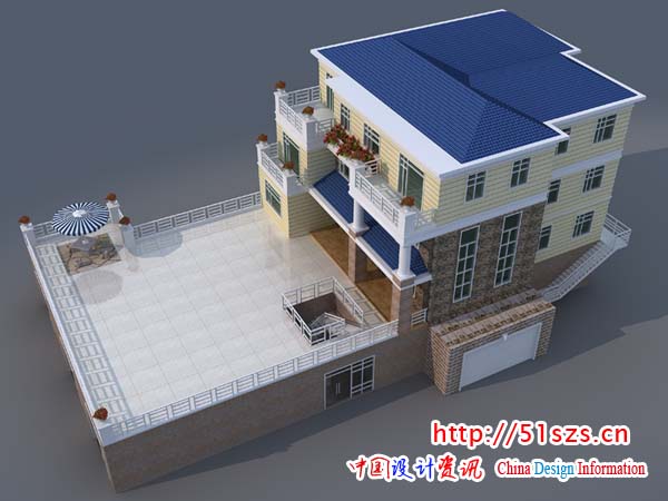 农村别墅屋顶鸟瞰图